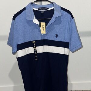 U.S. Polo Assn. Navy and Light Blue Polo Shirt